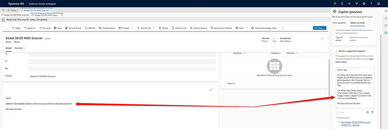 Screenshot der Oberfläche von Microsoft Copilot