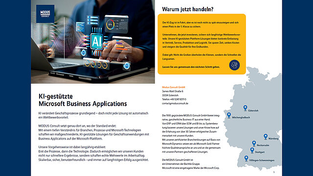 Vorschau des Whitepapers "KI-gestützte Microsoft Business Applications"